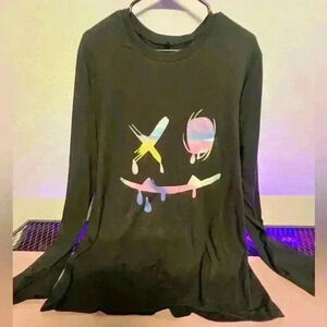 Men's Black Long Sleeve Shirt Sz Xl 95% Polyester 5% Elastane